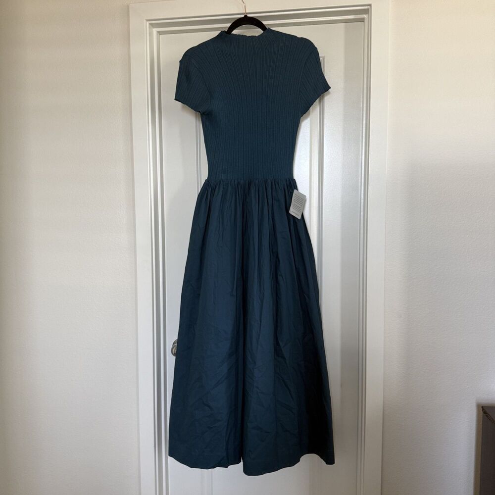 NWT Nordstrom En Saison Lafayette Mixed Media Maxi dress medium teal - Picture 2 of 14